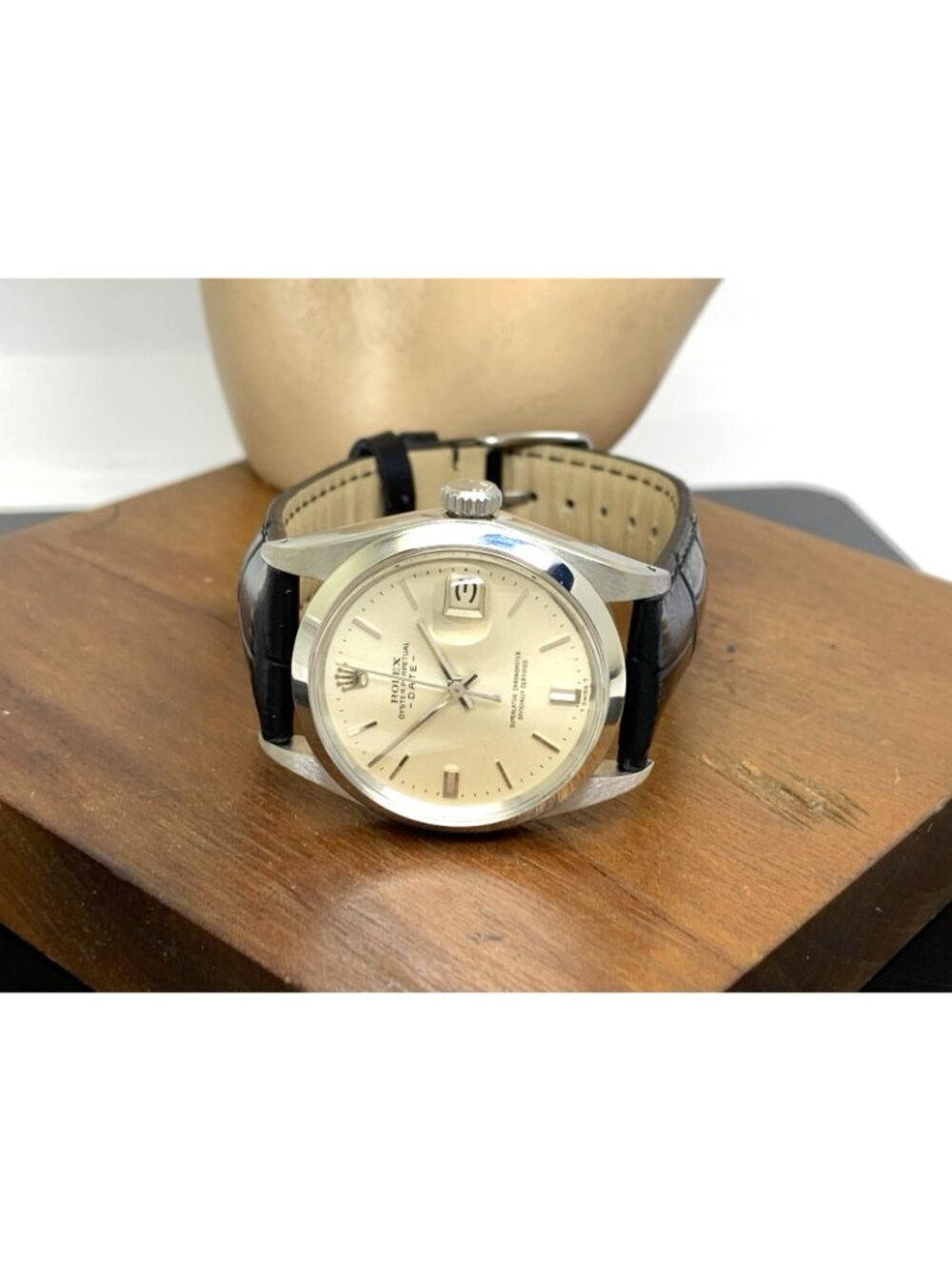 Rolex Oyster Perpetual Date 1500 Men's Watch Swiss Automatic 1969 Silver Dial - Picture 7 of 13